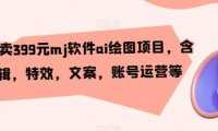 外面卖399元mj软件ai绘图项目,含剪辑,特效,文案,账号运营等