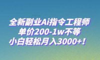 全新副业Ai指令工程师,单价200-1w不等,小白轻松月入3000+!