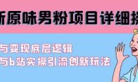 最新原味男粉项目详细操作 引流与变现底层逻辑+知乎与b站实操引流创新玩法