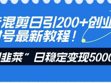 抖音混剪日引200+创业粉不封号最新教程！“割韭菜”日稳定变现5000+！